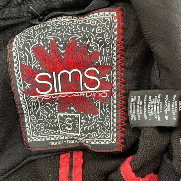 SIMS Jacket Sweatshirt Black Zip Up Size Small S - Picture 13 of 17